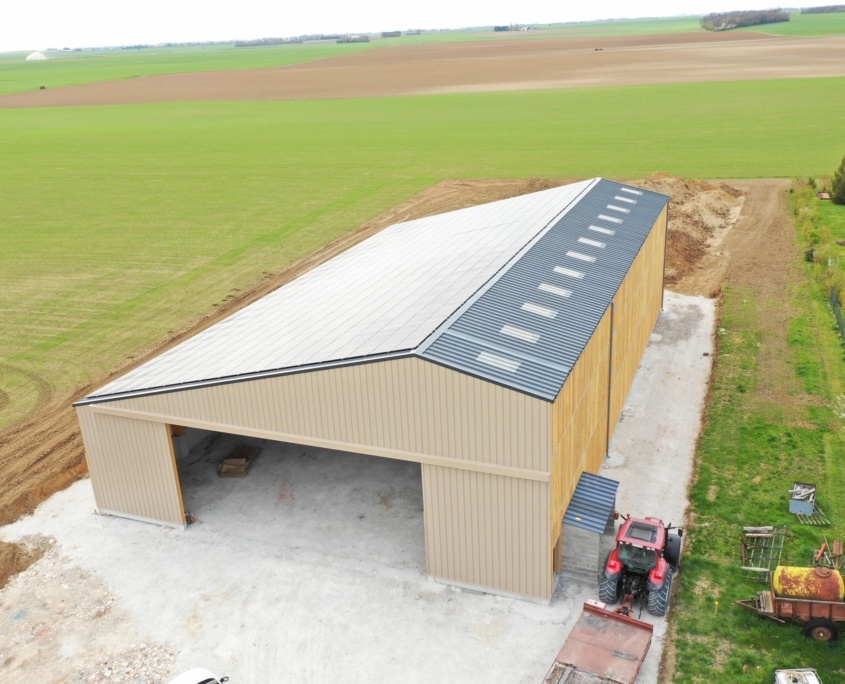 Construction hangar agricole photovoltaïque